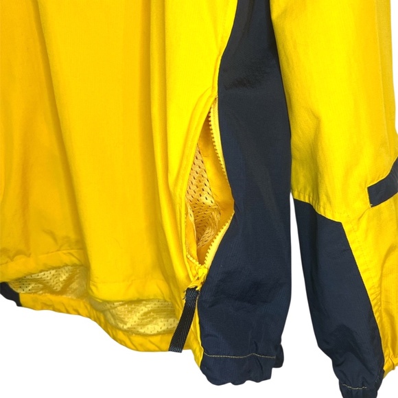 Chaps Canada Yellow & Navy Nylon Hooded Pullover Zip Colour Block Windbreaker M - Picture 5 of 7